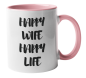 Preview: Keramiktasse "Happy Wife Happy Life"
