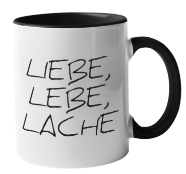 Keramiktasse "Liebe Lebe Lache"