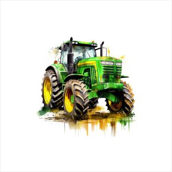 Bügelbild - Traktor alt grün