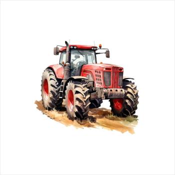 Bügelbild - Traktor alt rot