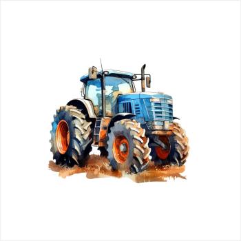 Bügelbild - Traktor blau