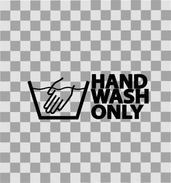 Aufkleber "Hand wash only"